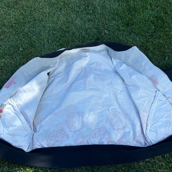 True Religion Floral Bomber Jacket Womens Large - Picture 8 of 12